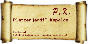 Platzerjanó Kapolcs névjegykártya
